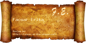 Facsar Erika névjegykártya